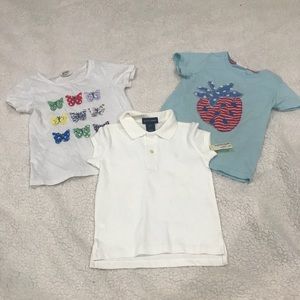 Girls size 4-5T 3pcs shirt bundle.